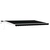 vidaXL Manual Retractable Awning with LEDs Black and White 4 x 3 m