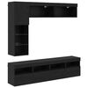 vidaXL TV Cabinet 7 pcs Black Oak Engineered Wood