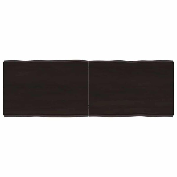 vidaXL Table Top Dark Brown 120x40x(2-6) cm Treated Solid Wood Live Edge