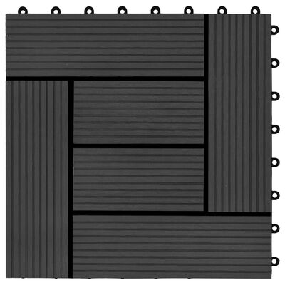 vidaXL 22 pcs Decking Tiles 30x30 cm 2 sqm WPC Black