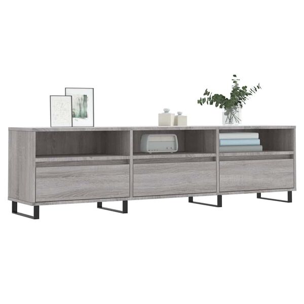 vidaXL TV Cabinet Grey Sonoma 150x30x44.5 cm Engineered Wood