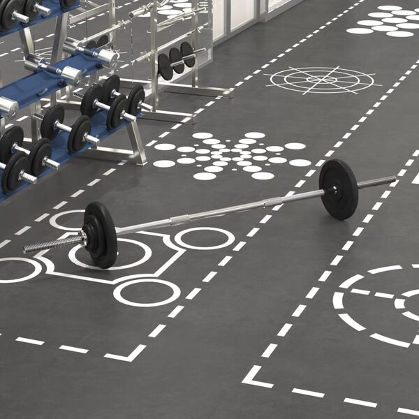 vidaXL Barbell with Plates Set 30 kg Cast Iron