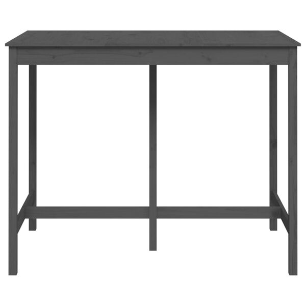 vidaXL Bar Table Grey 140x80x110 cm Solid Wood Pine