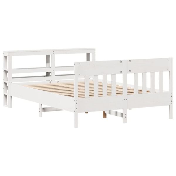 vidaXL Bed Frame without Mattress White 140x200 cm Solid Wood Pine