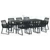 vidaXL Garden Dining Set 9 pcs Black Powder-Coated Steel