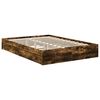 vidaXL Storage Bed with Drawer Smoked Oak 135 x 190 cm Engineered Wood