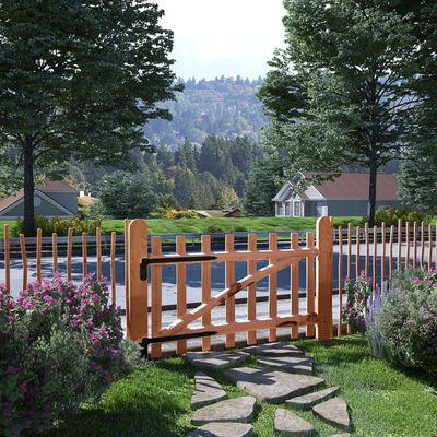 vidaXL Single Fence Gate Impregnated Hazel Wood 100x60 cm