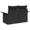 vidaXL Garden Sofa with Cushion Black 141 x 62 x 69cm Poly Rattan