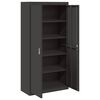 vidaXL Storage Cabinet 2 pcs Black 90 x 40 x 180 cm Cold-Rolled Steel