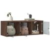vidaXL Wall Cabinet with Glass Doors Brown Oak 102x37x35 cm