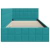 vidaXL Corner Bed Frame with Headboard Turquoise 90 cm x 200 cm Velvet