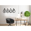 Homemania 4 Piece Wall Decoration Elements 32x50 cm Metal Black