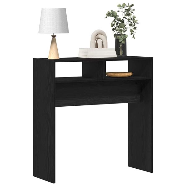 vidaXL Console Table Black Oak 78 x 30 x 80 cm Engineered Wood