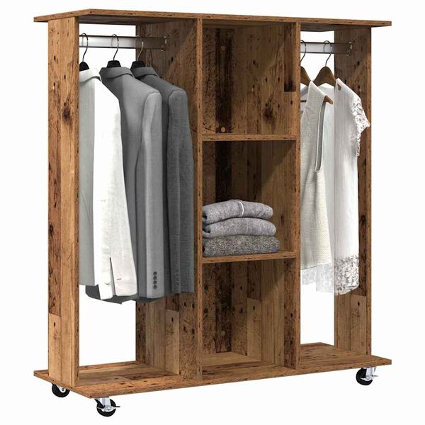 vidaXL Wardrobe with Shelf Old Wood 102 x 38 x 110 cm Engineered wood