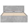 vidaXL Bed Frame with Headboard and LED Concrete Grey 140x190 cm