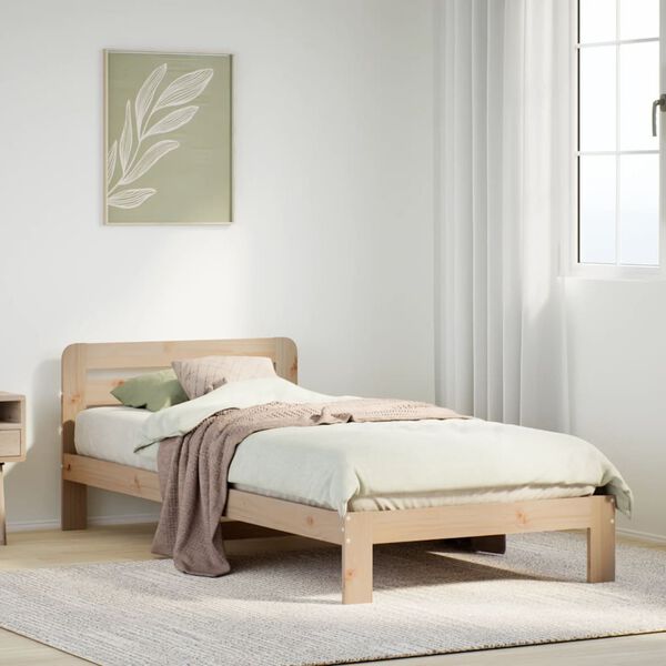 vidaXL Bed Frame without Mattress 90x190 cm Single Solid Wood Pine