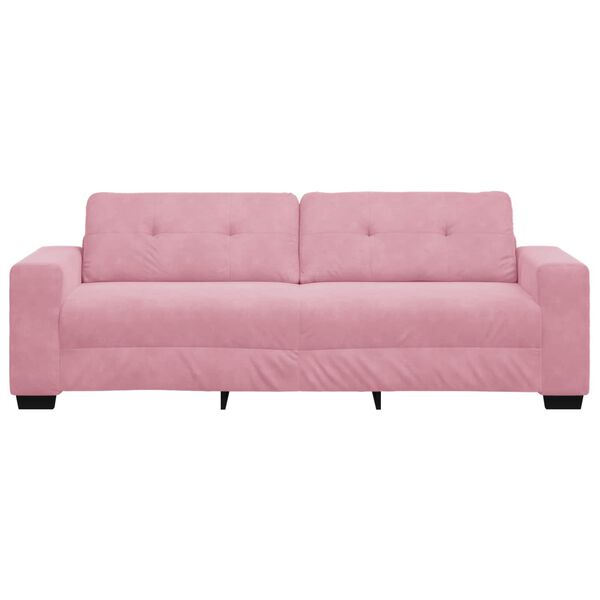 vidaXL Sofa Pink 221 x 78 x 80 cm Poly velvet
