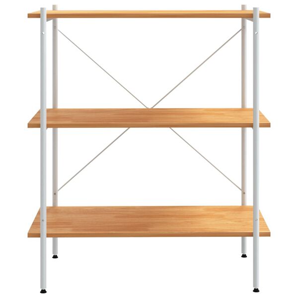 vidaXL 3-Tier Shelving Unit White and Oak 80x40x92 cm