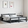 vidaXL Bed Frame without Mattress Dark Grey Solid Pinewood 160x200 cm (322093+321990)