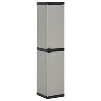 vidaXL Garden Storage Cabinet with 3 Shelves Grey & Black 34x40x168 cm