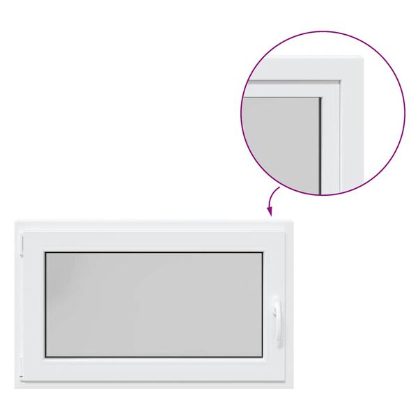 vidaXL Basement Window "RISOR" 100x50 cm Tilt&Turn DIN Left White