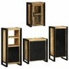 vidaXL Bathroom Furniture Set with Door 4 pcs Brown Solid Mango Wood