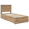 vidaXL Bed Frame with Drawer Artisan Oak 90 x 200 cm Engineered Wood