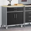 vidaXL Workshop Bench with Drawer Black and Grey 75 x 45 x 85 cm
