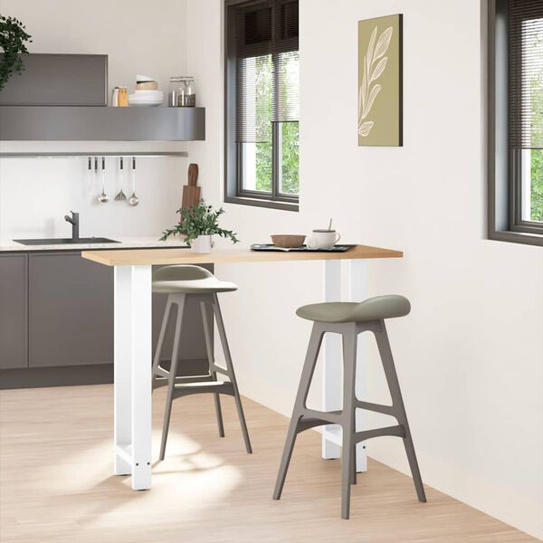 vidaXL Bar Table Legs White 2 pcs 50x(100-101) cm Steel