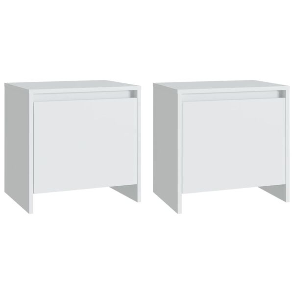 vidaXL Bedside Cabinets 2 pcs White 45x34x44.5 cm Engineered Wood