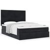 vidaXL Ottoman Bed with Mattresses Black 140x200cm Velvet
