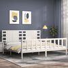 vidaXL Bed Frame without Mattress White Super King Size Solid Wood Pine