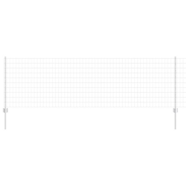 vidaXL Fence with Post Silver 0.8 x 10 m Steel