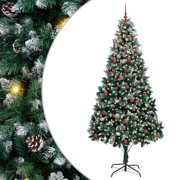 vidaXL Artificial Christmas Tree with 300 LEDs with Stand Green 240 cm