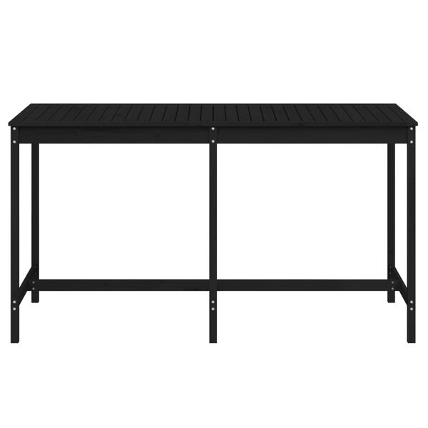 vidaXL Garden Table Black 203.5x90x110 cm Solid Wood Pine