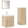 vidaXL 4 Piece Bathroom Furniture Set Sonoma Oak Engineered Wood