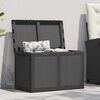 vidaXL Garden Storage Box 180L Black PP Rattan
