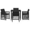 vidaXL Garden Dining Set 5 pcs Black Poly Rattan