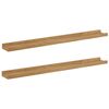 vidaXL Wall Shelf with Shelf 2 pcs Brown 80 x 9 x 3 cm Engineered Wood