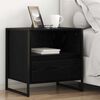 vidaXL Bedside Table Black Oak 50 x 39.5 x 50 cm Engineered Wood