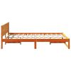 vidaXL Bed Frame with Headboard Wax Brown 135 x 190 cm Solid Pine Wood