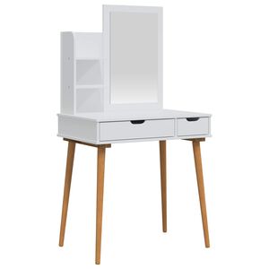 vidaXL Dressing Table Set FAUSKE 3 pcs White 76 x 50 x 143 cm