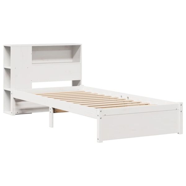 vidaXL Bookcase Bed without Mattress White 90x190cm Single Solid Wood Pine
