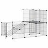 vidaXL 20-Panel Pet Cage with Door Black 35x35 cm Steel