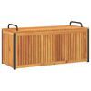 vidaXL Outdoor Cushion Box 110x45x42/53 cm Solid Wood Acacia and Steel