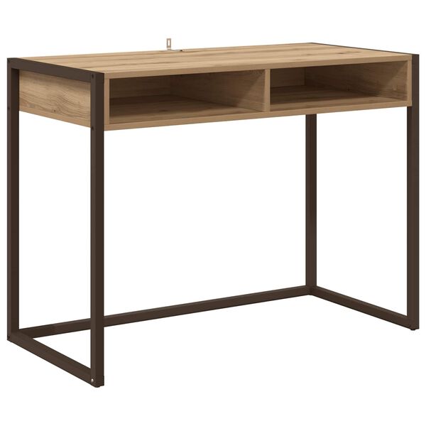 vidaXL Desk with Storage Artisian Oak 100 x 50 x 75 cm Engineered Wood
