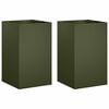 vidaXL Garden Planter 2 pcs Olive Green 40 x 40 x 50 cm