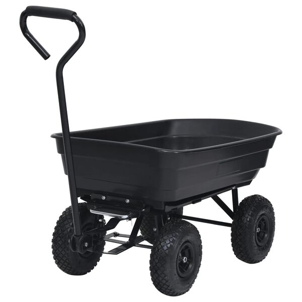 vidaXL Garden Tipping Hand Cart 300 kg 75L Black