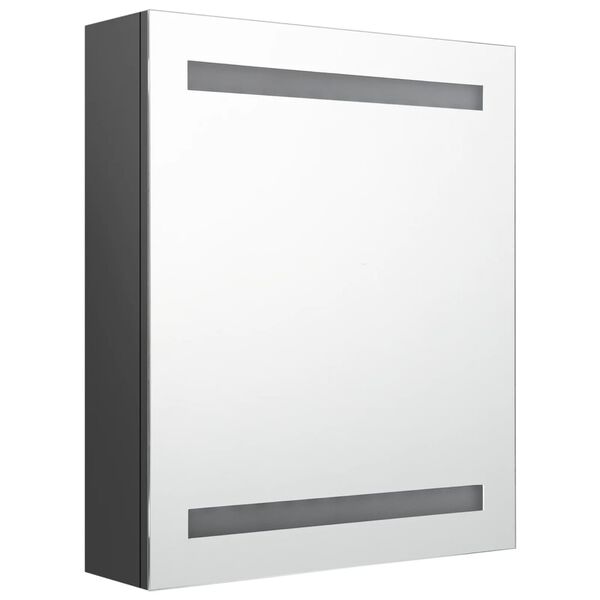 vidaXL LED Bathroom Mirror Cabinet Grey 50x14x60 cm
