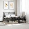 vidaXL Metal Bed Frame without Mattress with Footboard Black 120x190cm